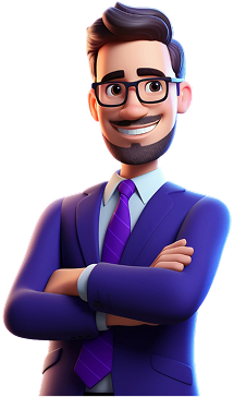 3D illustration of a broker in a suit